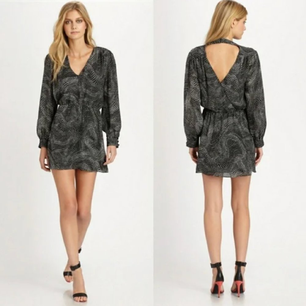 Parker Black Silk Lila Faux Wrap Dress